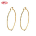 Hengdain Laminated Gold Jewelry Joyeria Chic 18K Gold Plated Brass Zircon Hoop Earrings for Wholesale Earrings Women
