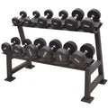 Hot Sale Gym Fitness Equipment Round Head Dumbbell Hexagonal Dumbbell Storage Rack Two-tier Dumbbell Rack