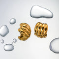Waterproof Stainless Steel Jewelry Banana Shape 18K Gold Plated Non Tarnish Earring Unique Cute Geometric Earrings YF5019