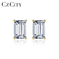 LUOTEEMI Silver Stud Art Charm Fashion Western Gold Plated Diamond Woman Lady Earing Minimalist Ice Earrings