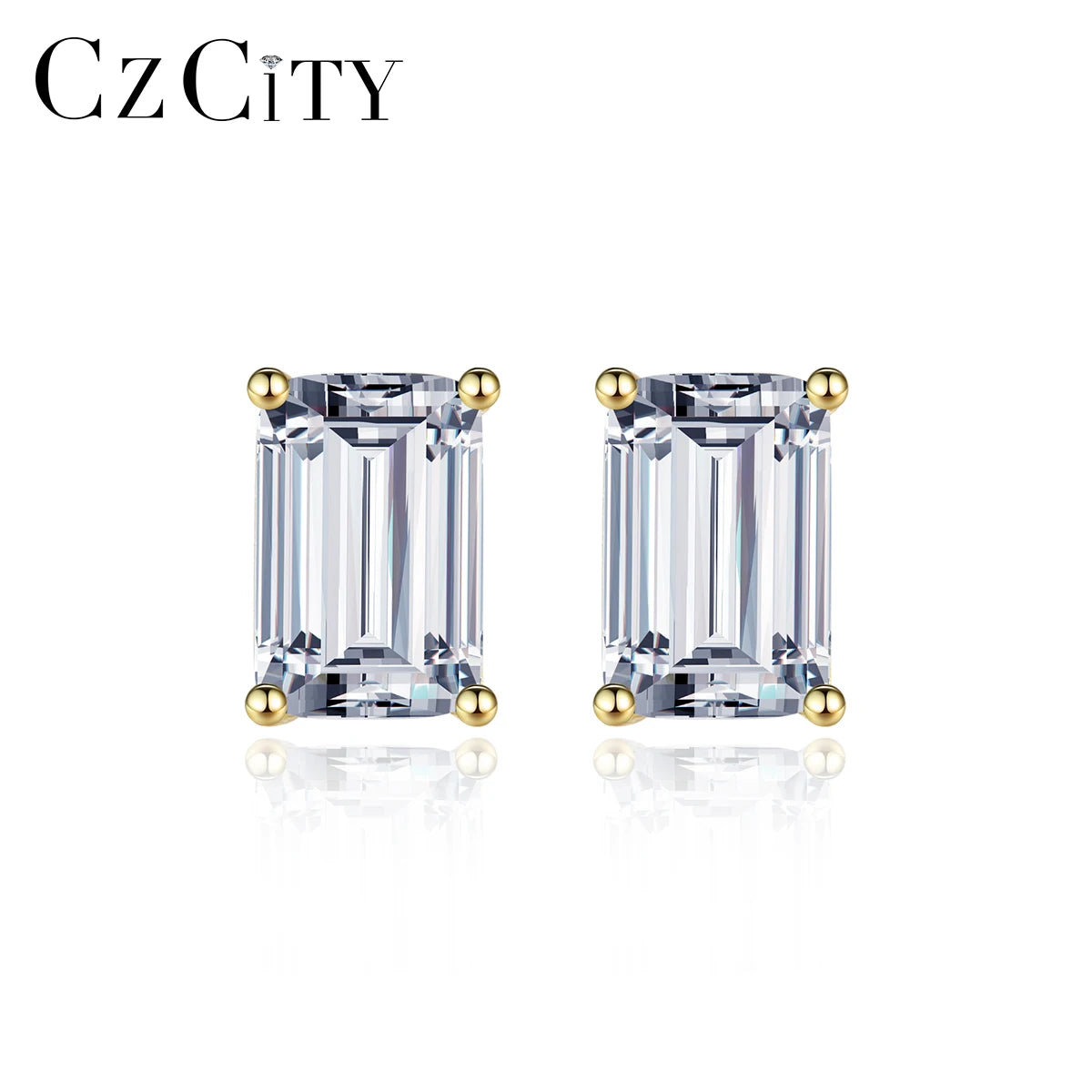 LUOTEEMI Silver Stud Art Charm Fashion Western Gold Plated Diamond Woman Lady Earing Minimalist Ice Earrings