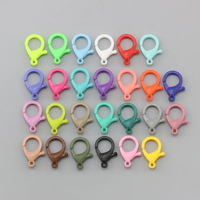 23mm*36mm Hot Sales Fashion Colored Plastic Lobster Clasp Key Chains DIY Key Buckle Key Ring Colorful Lobster Clasp