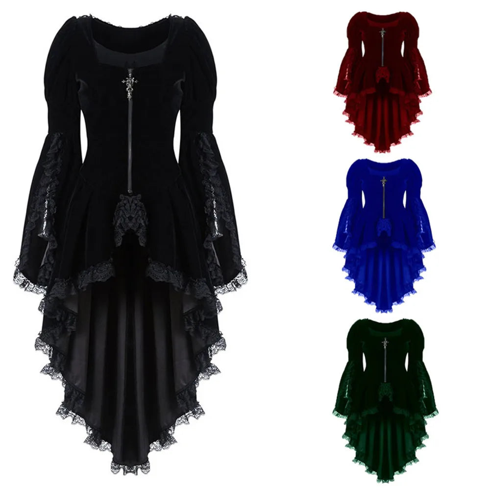 Women's Suits Tuxedo Gothic Long Sleeve Lace Jacket Medieval Aristocratic Ladies Dress Lolita Cosplay Costume