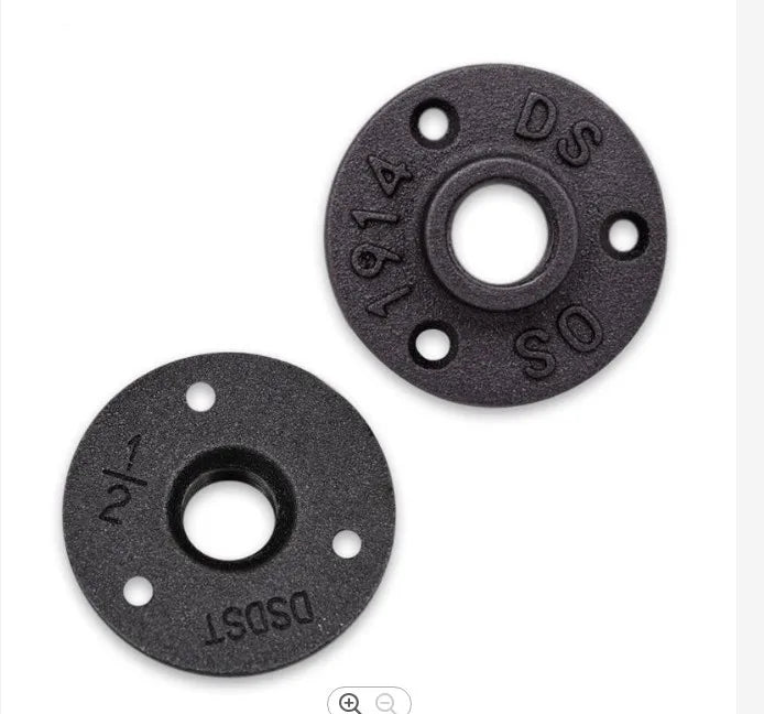 DSDST Brand Threaded Black Malleable Iron 1/2 Inch Floor Flange 3 Holes  DS OS 1914