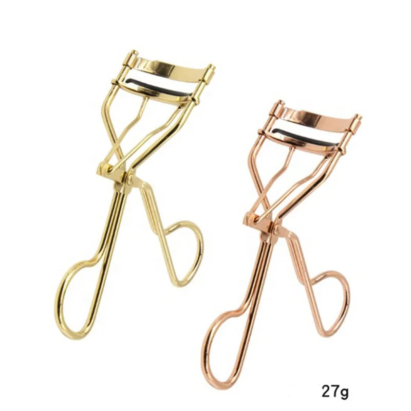 FYD 1Pcs Rose Gold Eyelash Curler Clip Professional Handle Eye Curling Metal Beauty Makeup Tools Accessories