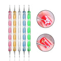 5Pcs Double-Sided Nail Art Dotting Pen Manicure Tool for Rhinestone Mandala Design