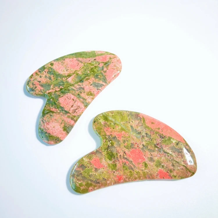 DIY Natural Jade Gua Sha Stone Massage Tool Custom Design Facial U Shape Square Guasha Board