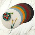 Factory Round Luxury Placemat Leather Dining Kitchen Table Mats Heat Resistant Non-Slip Washable Coffee Table Mat
