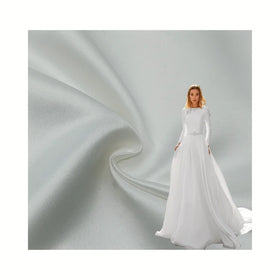 2024 New Arrival 100% Polyester Matte Silk Fabric White Satin Cloth Bridal Satin for Women Sleepwear