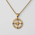 Men's Stainless Steel Fashion Jewelry Necklace with New Design Silver Gold Compass Hollow Pendant Gold Plated