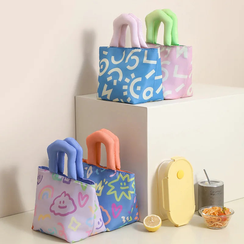 Fashion Creative Cute Thicken Outdoor Portable Insulated Picnic Lunch Bag for Girls