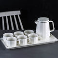 Classic European Style Coffee Cup Saucer Tea Sets  Simple Design Reusable Custom White Ceramic Coffee Cup Set for Hotel