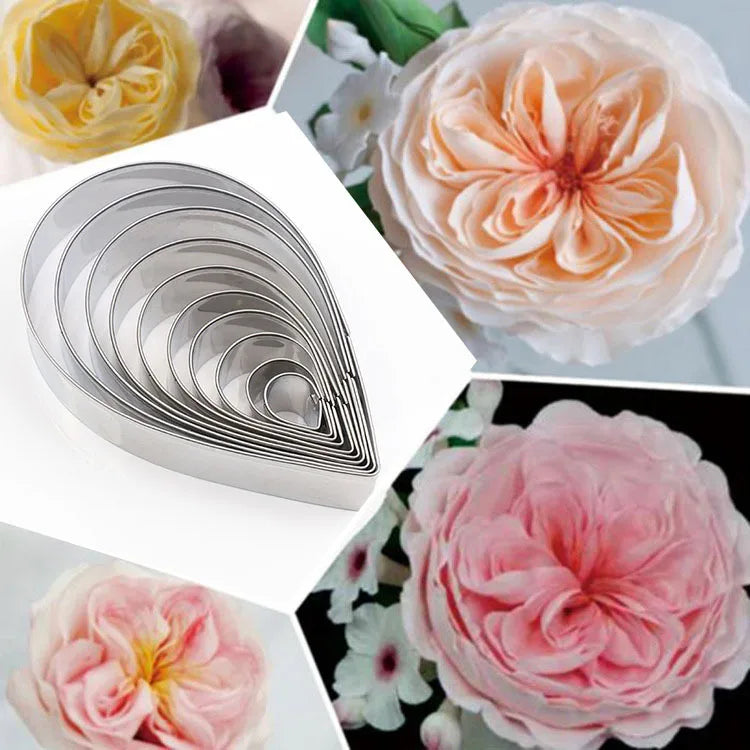 6/7/10pcs Roses Petal Cake Decorating Molds Stainless Steel Biscuit Fondant Cookie Cutter Wedding Baking Tools