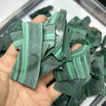 Irregularly Natural Green Malachite Sheet Unpolished Malachite Raw Material Rough Stone