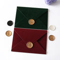 Custom Velvet Envelopes for 5X7 Inches Wedding Stationery Blank Wax Seal Logo Hold Paper Invitation Fairy Music Cross Angel