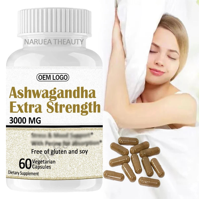 OEM Private Label Private Label Ashwagandha extra Strength Herbal Supplement Vegan Ashwagandha Capsules