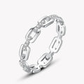 CAOSHI OEM ODM Jewelry Hollow Link Circle Rings Trendy Delicate Women Lady CZ Zircon 925 Silver Coating Rings