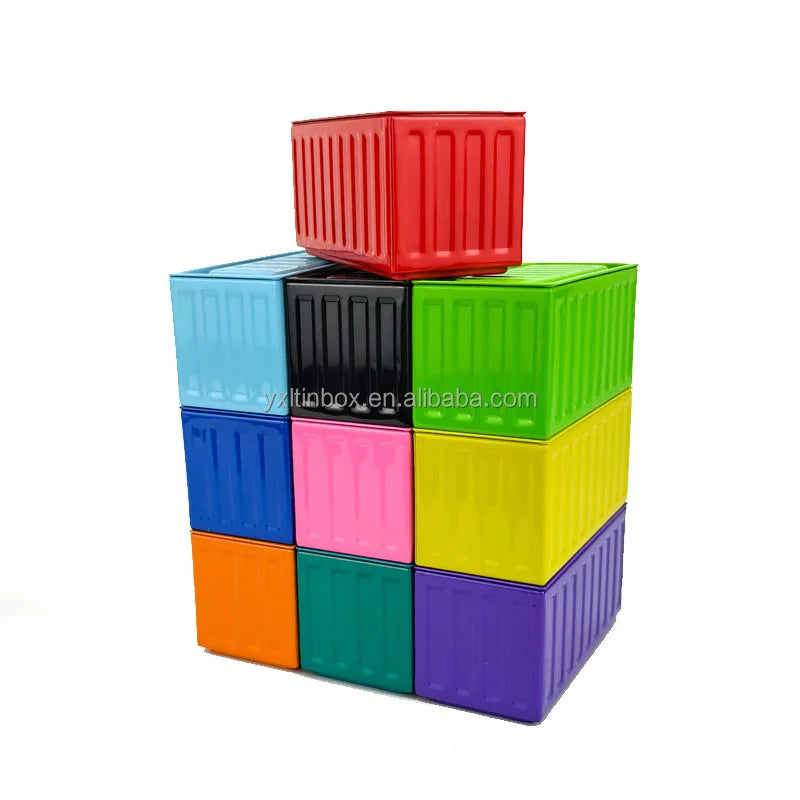 550ml 18oz Recyclable Container Tin Box 150x60x65mm 8 Colors Tinplate Custom Logo Candy Storage Toy Desktop Ornament Gift