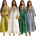 Wholesale Loose Abaya Muslim Long Dress with Sequin Embroidery Breathable Fashion Islamic Clothing for Weddings Spring Season
