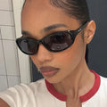 UNOC 2026 Trend Fashion Women Sunglasses Rectangle Small Frame Y2K Glasses Vintage Black Brown Female Eyewear