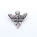 Dead Head Skull Butterfly Moth Brooch Witchy Pagan Jewelry Wiccan Moon Brooch Pins