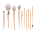 Yellow Private Label Brushes Makeup Brush Set 10 Pieces Pro Make up Brushes Synthetic
