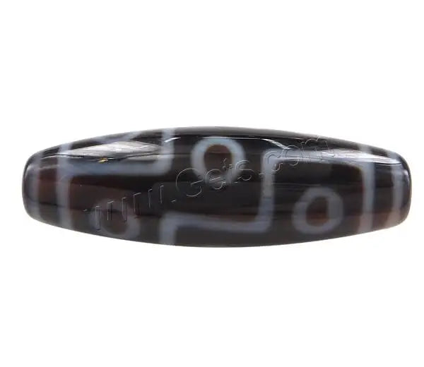 Natural Agate Nigh-Eyed Dzi Beads Bulk 38x12mm Oval Stone Beads for Jewelry Making