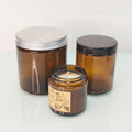Empty 200ml 250ml 300ml Gift DIY Home Aromatherapy Amber Glass Candle Jars Container with Black Lids