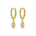 Fashion Jewelry Earrings 925 Sterling Silver Trendy Diamond Earrings Eye Marquise Shaped Zircon Gold Plated Hoop Earrings Women