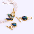 18K Gold Plated Abalone Shell Pattern OT Clasps Necklace Bracelet Supplies Butterfly/Heart/Round Shape Toggle Clasps DIY Jewelry