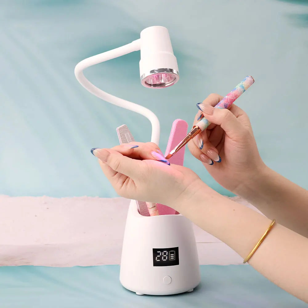 Misbeauty New Product Portable and Desktop Rechargeable Focused Beam Led Nail Lamp 18w with 360 Degree Freely Adjustable