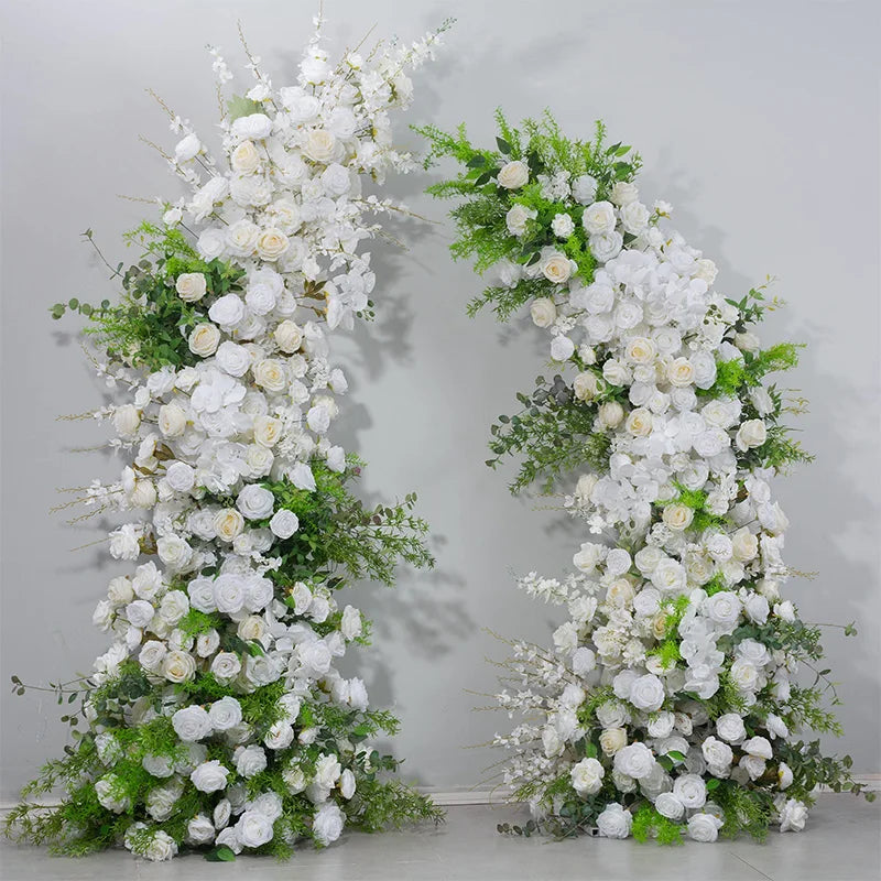 Y-G020 2025 New Style Handmade Flower Arch Artificial Greenery Horn Floral Green Arch Flowers Backdrop Wedding Decoration
