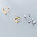 925 Sterling Silver Simple Fashion Spiral Clip Earrings on Ear Jewelry