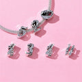 Custom Zircon Sterling Silver 925 Silver Pendant Number Charms for Bracelets