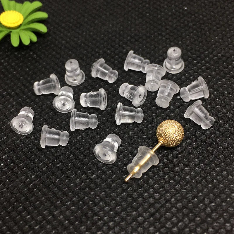 Fashion Jewelry Clear Rubber Earrings Back Clutch Earring Parts Loop Jewelry Rubber Earring Backs Women