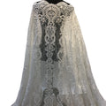 Luxury 3D Bridal Lace Tulle Pretty White Heavy Beaded Lace Fabric for Wedding Evening Dress