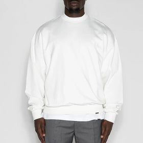 Custom Men's Oversize Crewneck Sweatshirt Mock Neck Cotton Streetwear Hoodie with Plain Dyed Solid Pattern for Autumn Season