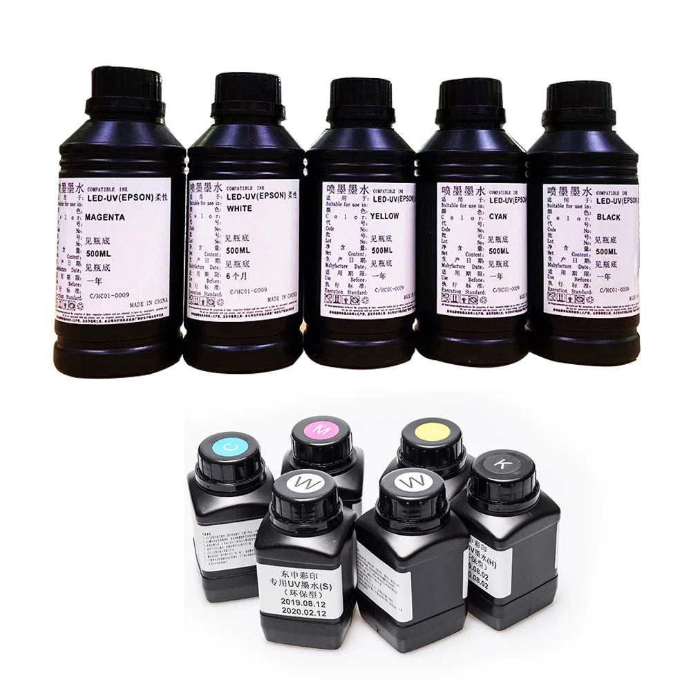 DOMSEM for Epson Head UV Ink DX4 DX5 DX7 DX9 DX10 TX800 XP600 Quick-drying UV Ink Flatbed Printer Mobile Phone case Ink