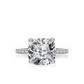 4Ct Fine Jewelry Cushion Cut Ring Rhodium Plated Cluster Setting 925 Sterling Silver VVS Moissanite Diamond Jewelry Ring