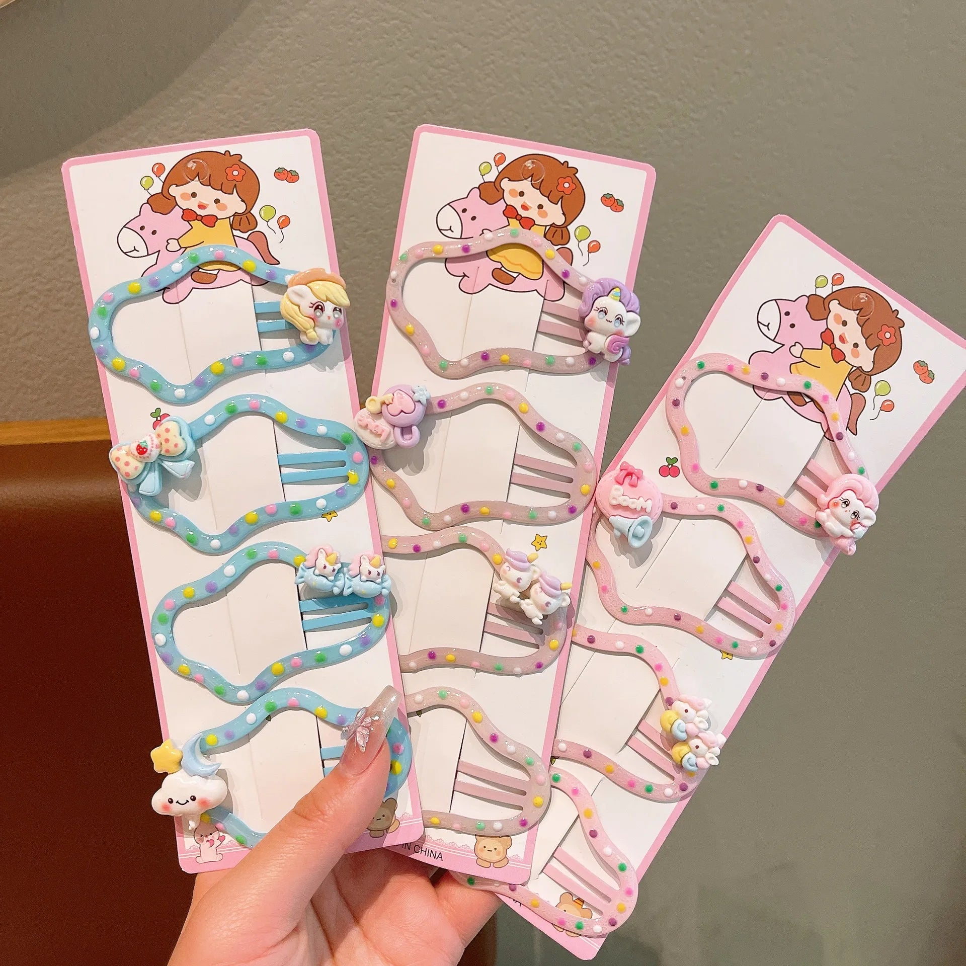 Hot Selling Gradient Cloud Hair Clips for Girls Elegant Sweet Style Broken Side Bangs Made Elegant Alloy PC for Hair Decoration