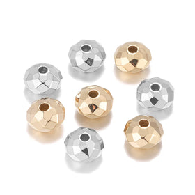 18k Real Gold Plated 6mm 7mm Metal Big Hole Bucket Spacer Beads Loose Spacer Beads for DIY Jewelry Making