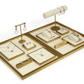 Beige microfiber jewelry display props set necklace ring bracelet watch jewelry storage counter display