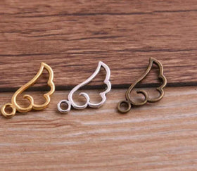 Mini Hollow Wing Charms Pendants for Jewelry Making DIY Handmade Craft