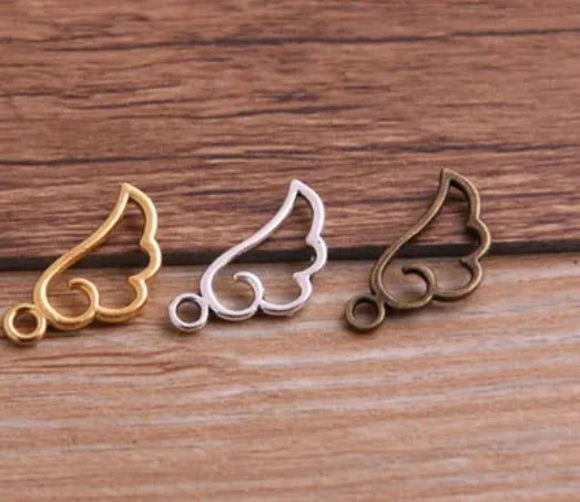 Mini Hollow Wing Charms Pendants for Jewelry Making DIY Handmade Craft