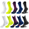 Men's & Youth Athletic Running & Hiking Jacquard Anti-Blister Moisture Performance Anti-Friction Crew Compression Sport Socks