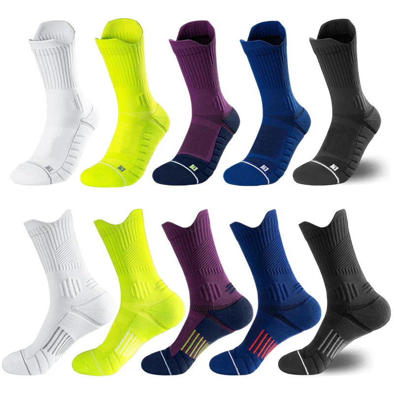Men's & Youth Athletic Running & Hiking Jacquard Anti-Blister Moisture Performance Anti-Friction Crew Compression Sport Socks