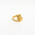 High End 18K Plain Gold Layered Multiple Wraps Chunky Knot Rings Stainless Steel Trendy Simple Gold Plated Jewelry