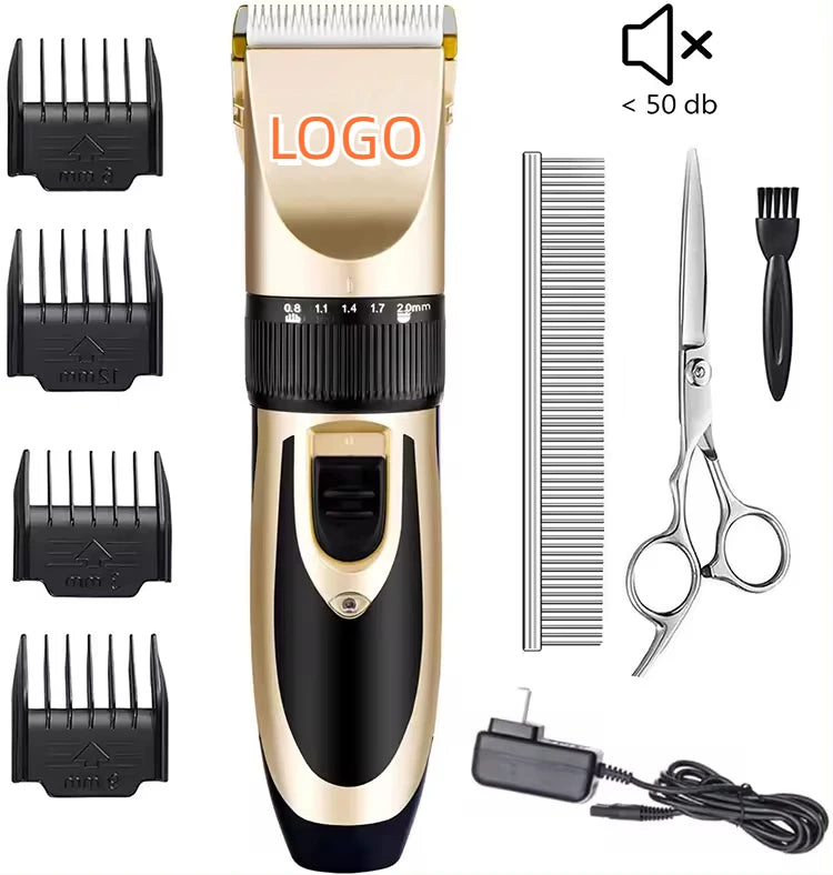 Rechargeable Pet Hair Clippers for Dog Cat Gold Dog Cat Shaver Professional Electric Animal Dog Cat Hair Clippers Trimmer MegaBDM
