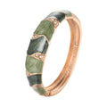 Daili Wholesale Women's Classic Fashion Gold Plated Cuff Bracelet Bangle Green Zinc Alloy Enamel Cloisonne Geometric Design