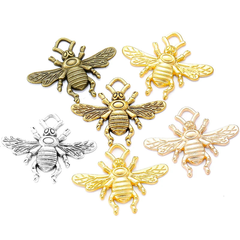 YuenZ 6 Color Metal Alloy Animal Bee Charms Pendants for Jewelry Making DIY Handmade Craft 31*25mm D208